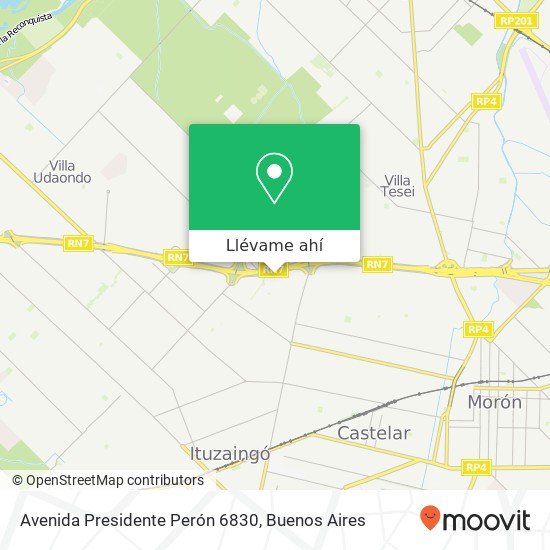 Mapa de Avenida Presidente Perón 6830
