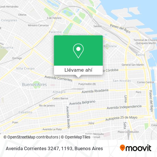 Mapa de Avenida Corrientes 3247, 1193