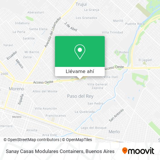 Mapa de Sanay Casas Modulares Containers