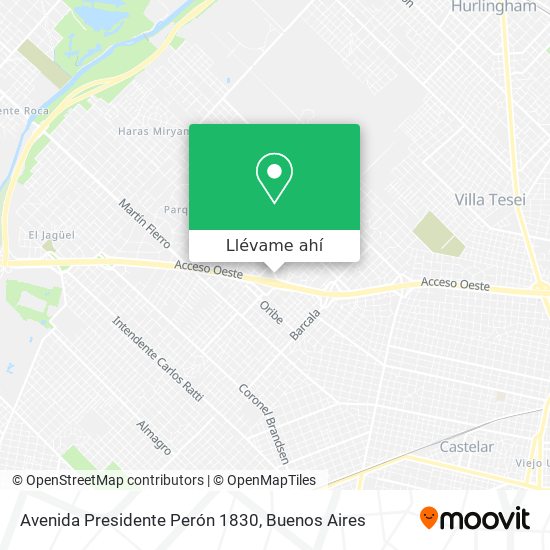 Mapa de Avenida Presidente Perón 1830