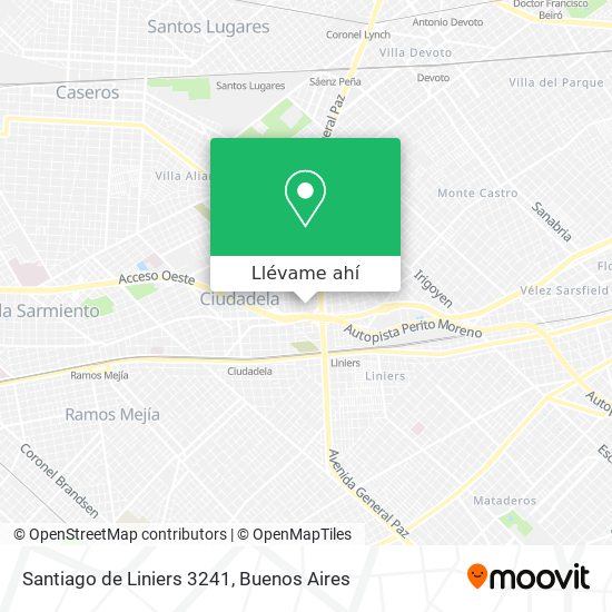 Mapa de Santiago de Liniers 3241