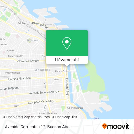 Mapa de Avenida Corrientes 12