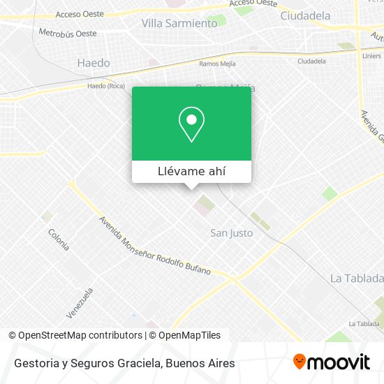 Mapa de Gestoria y Seguros Graciela