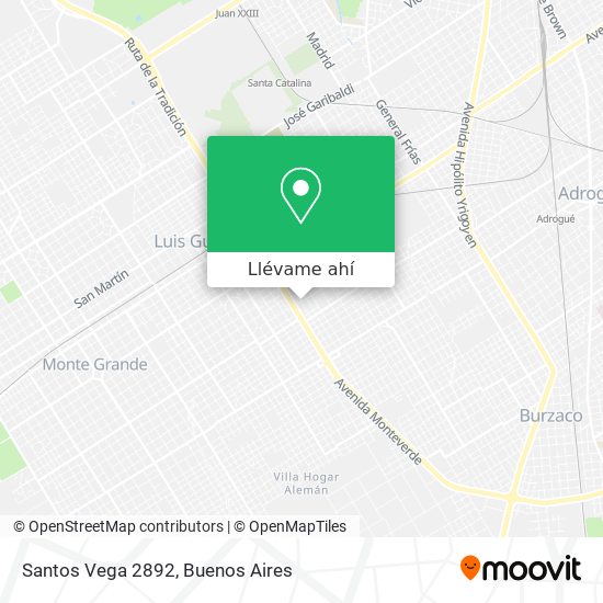 Mapa de Santos Vega 2892
