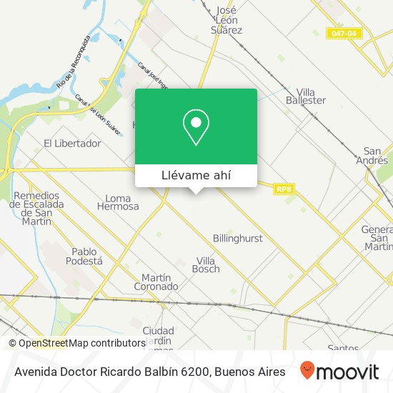 Mapa de Avenida Doctor Ricardo Balbín 6200