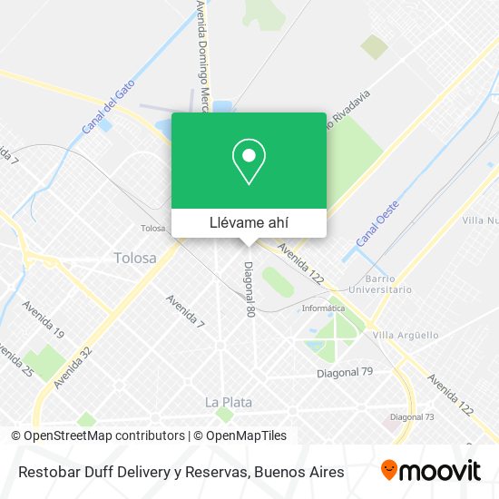 Mapa de Restobar Duff Delivery y Reservas
