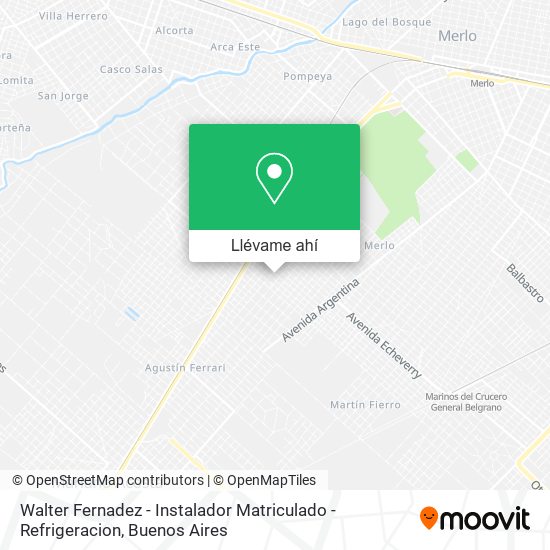 Mapa de Walter Fernadez - Instalador Matriculado - Refrigeracion