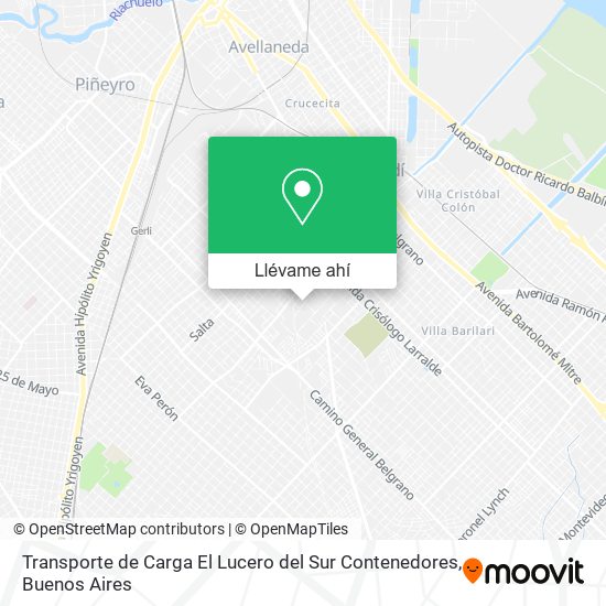 Mapa de Transporte de Carga El Lucero del Sur Contenedores