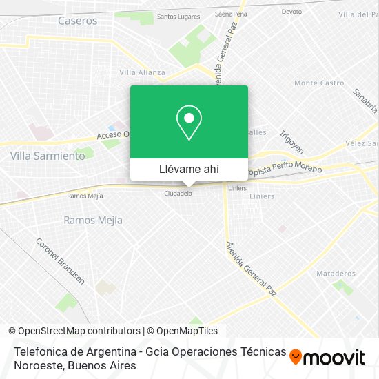 Mapa de Telefonica de Argentina - Gcia Operaciones Técnicas Noroeste