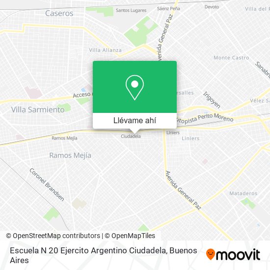 Mapa de Escuela N 20 Ejercito Argentino Ciudadela