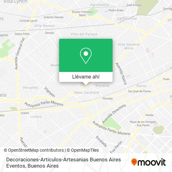 Mapa de Decoraciones-Articulos-Artesanias Buenos Aires Eventos