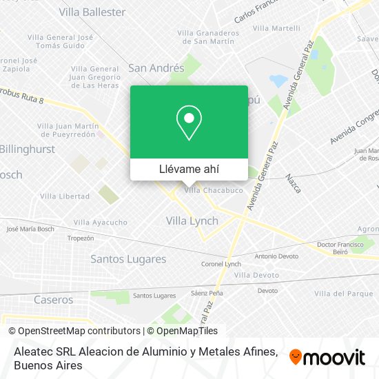 Mapa de Aleatec SRL Aleacion de Aluminio y Metales Afines