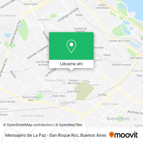 Mapa de Mensajero de La Paz - San Roque Rcc