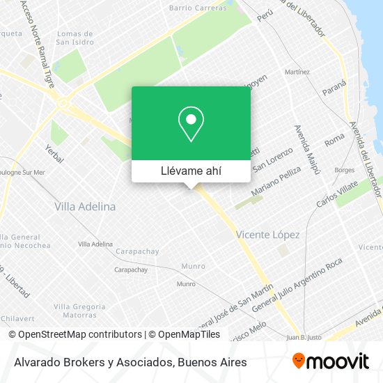 Mapa de Alvarado Brokers y Asociados