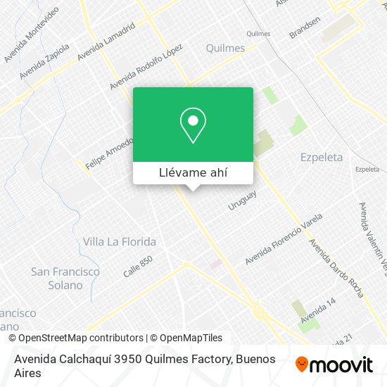 Mapa de Avenida Calchaquí 3950 Quilmes Factory