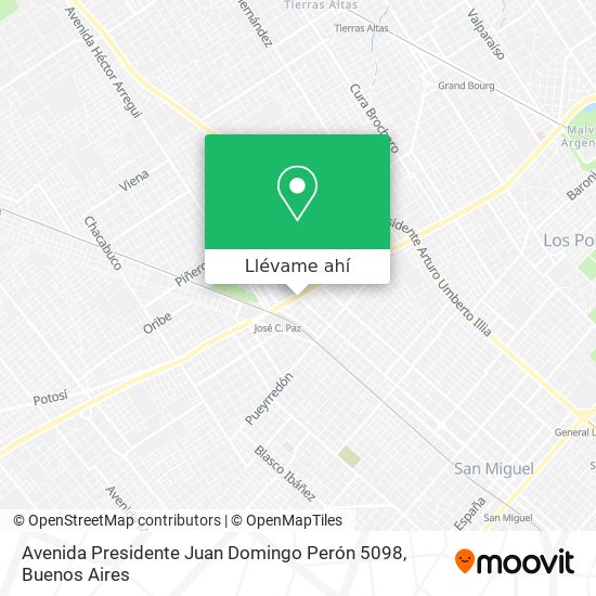 Mapa de Avenida Presidente Juan Domingo Perón 5098
