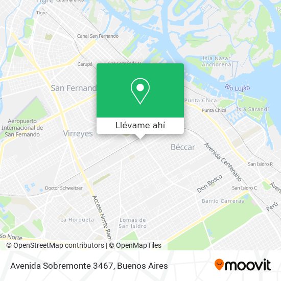 Mapa de Avenida Sobremonte 3467