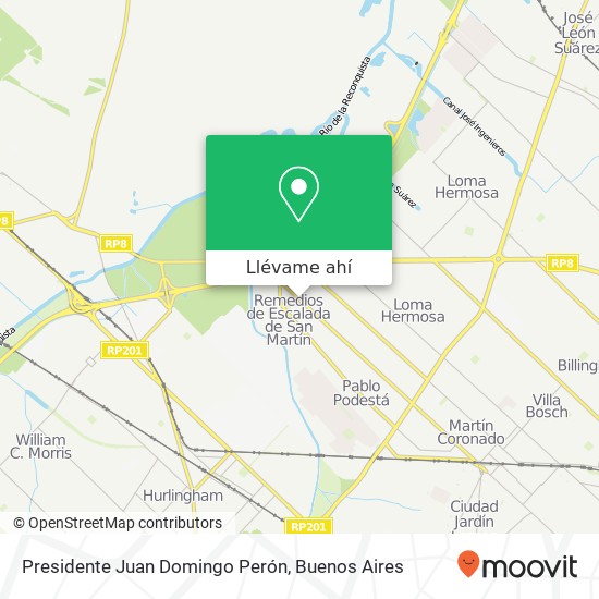 Mapa de Presidente Juan Domingo Perón