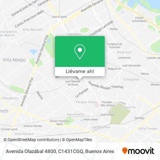 Mapa de Avenida Olazábal 4800, C1431CGQ