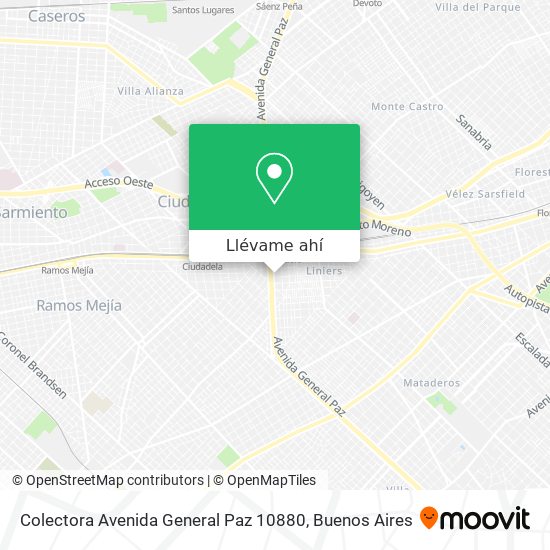 Mapa de Colectora Avenida General Paz 10880