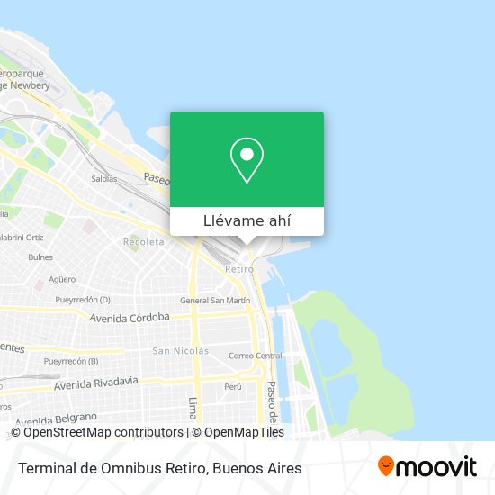 Mapa de Terminal de Omnibus Retiro