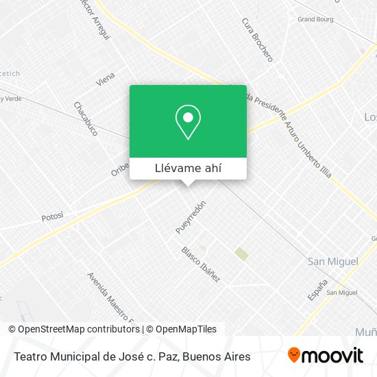 Mapa de Teatro Municipal de José c. Paz