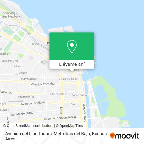 Mapa de Avenida del Libertador / Metrobus del Bajo