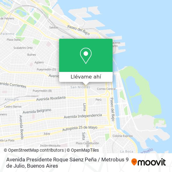 Mapa de Avenida Presidente Roque Sáenz Peña / Metrobus 9 de Julio