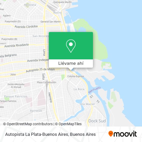 Mapa de Autopista La Plata-Buenos Aires