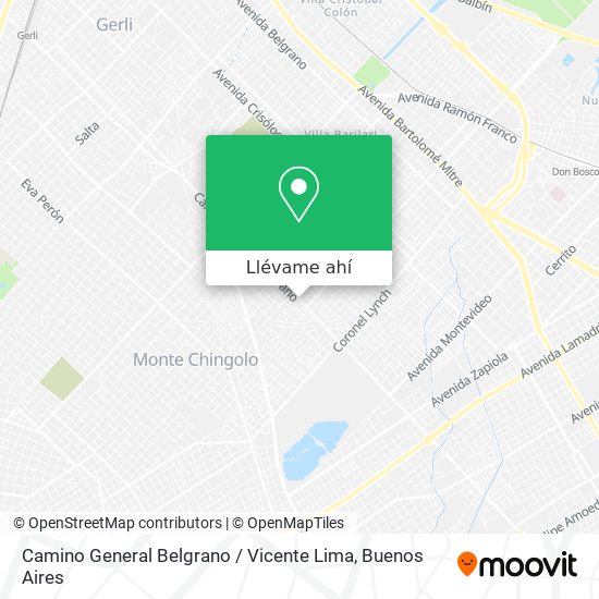 Mapa de Camino General Belgrano / Vicente Lima