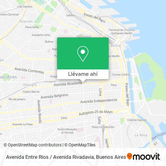 Mapa de Avenida Entre Ríos / Avenida Rivadavia
