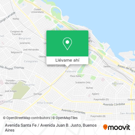 Mapa de Avenida Santa Fe / Avenida Juan B. Justo