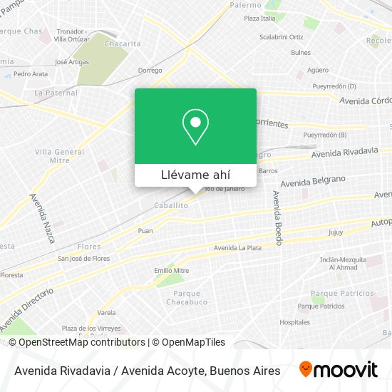 Mapa de Avenida Rivadavia / Avenida Acoyte
