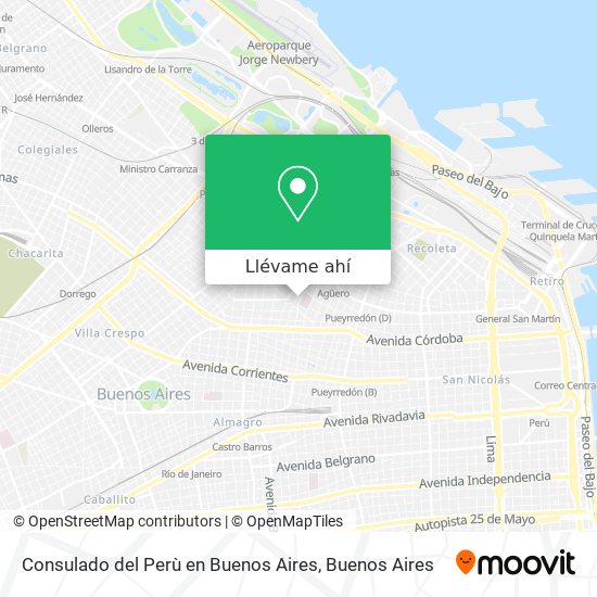 Mapa de Consulado del Perù en Buenos Aires