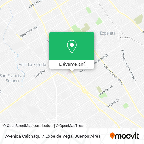Mapa de Avenida Calchaquí / Lope de Vega