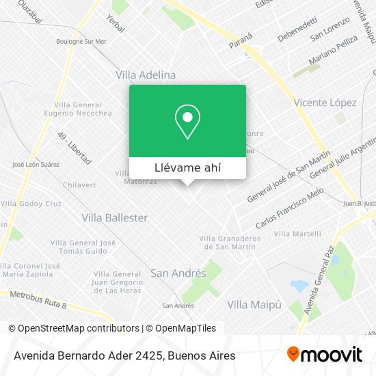 Mapa de Avenida Bernardo Ader 2425