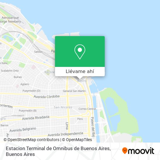 Mapa de Estacion Terminal de Omnibus de Buenos Aires