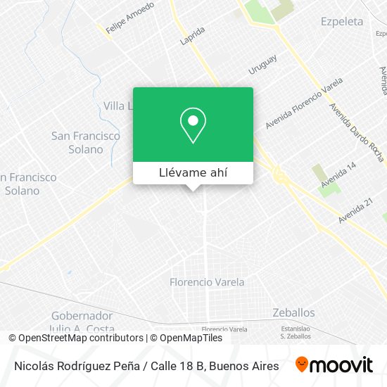 Mapa de Nicolás Rodríguez Peña / Calle 18 B