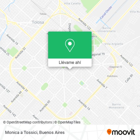 Mapa de Monica a Tossici