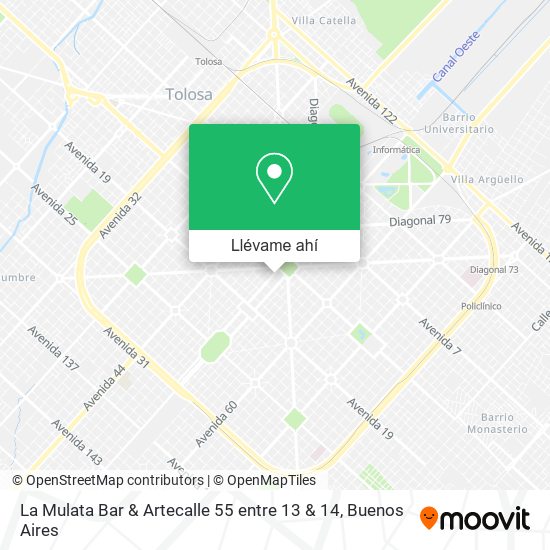 Mapa de La Mulata Bar & Artecalle 55 entre 13 & 14