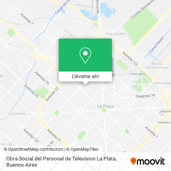 Mapa de Obra Social del Personal de Television La Plata
