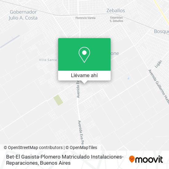 Mapa de Bet-El Gasista-Plomero Matriculado Instalaciones-Reparaciones