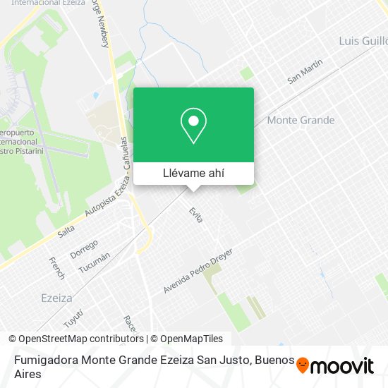 Mapa de Fumigadora Monte Grande Ezeiza San Justo