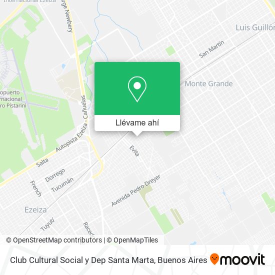 Mapa de Club Cultural Social y Dep Santa Marta