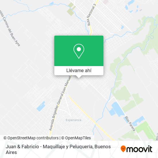 Mapa de Juan & Fabricio - Maquillaje y Peluquería