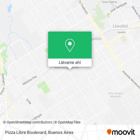 Mapa de Pizza Libre Boulevard