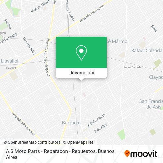 Mapa de A.S Moto Parts - Reparacon - Repuestos