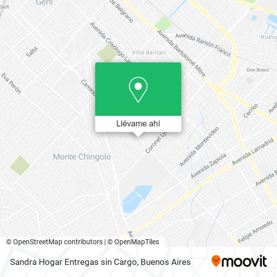 Mapa de Sandra Hogar Entregas sin Cargo