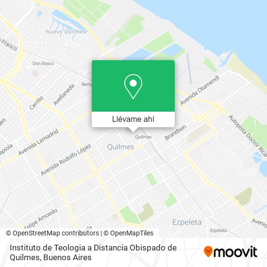 Mapa de Instituto de Teologia a Distancia Obispado de Quilmes