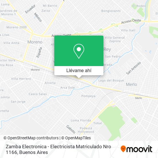 Mapa de Zamba Electronica - Electricista Matriculado Nro 1166